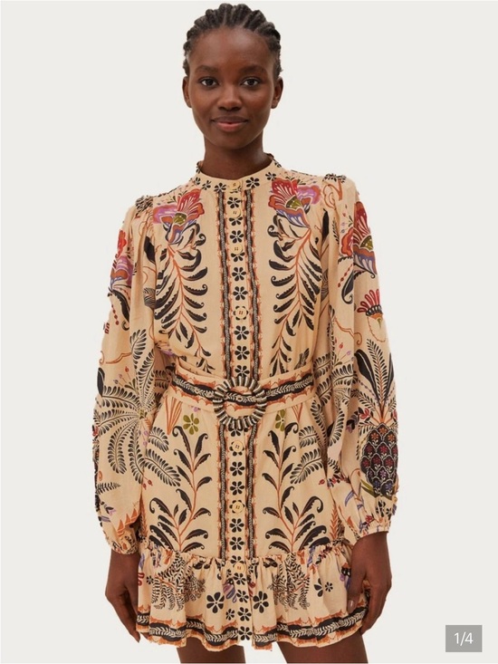FARM Rio Dresses & Skirts - FARM Rio Cream Floral-Paisley Tie-Waist Darling Dress with Multicolor Accents